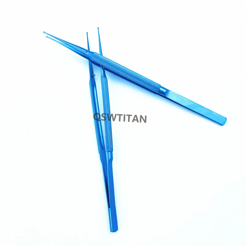 Ring Tip Forceps Ophthalmic Tweezers Micro Fine Whole Ring Tip 14/18cm Titanium Ent Plastic Surgery Instrument 1pcs