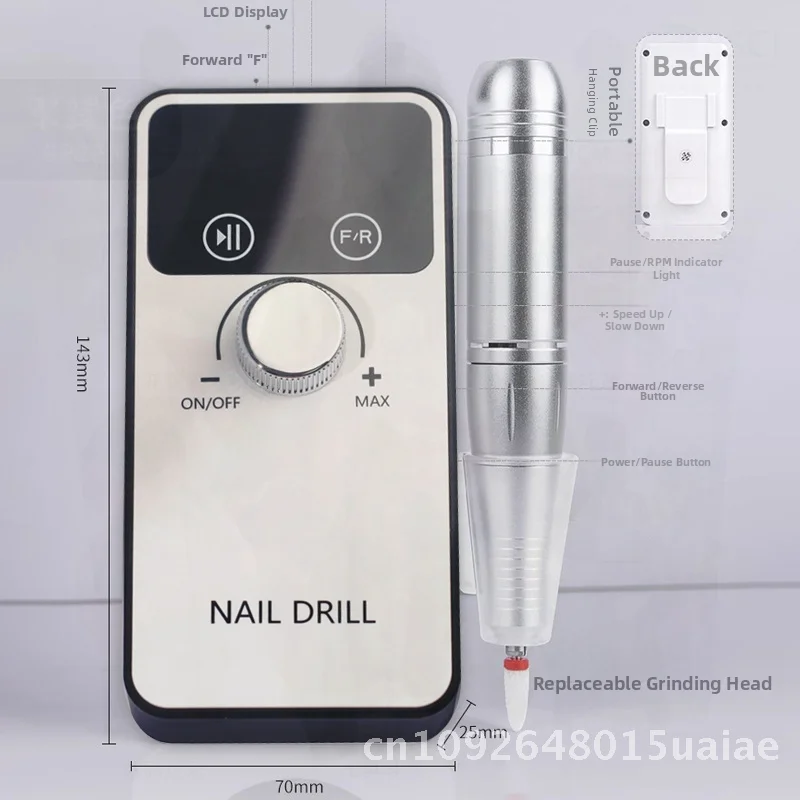 プロ用電動ネイルポリッシャー ポータブル電源内蔵 マニキュアペン 角質除去 サロン用コクーンネイルリムーバー