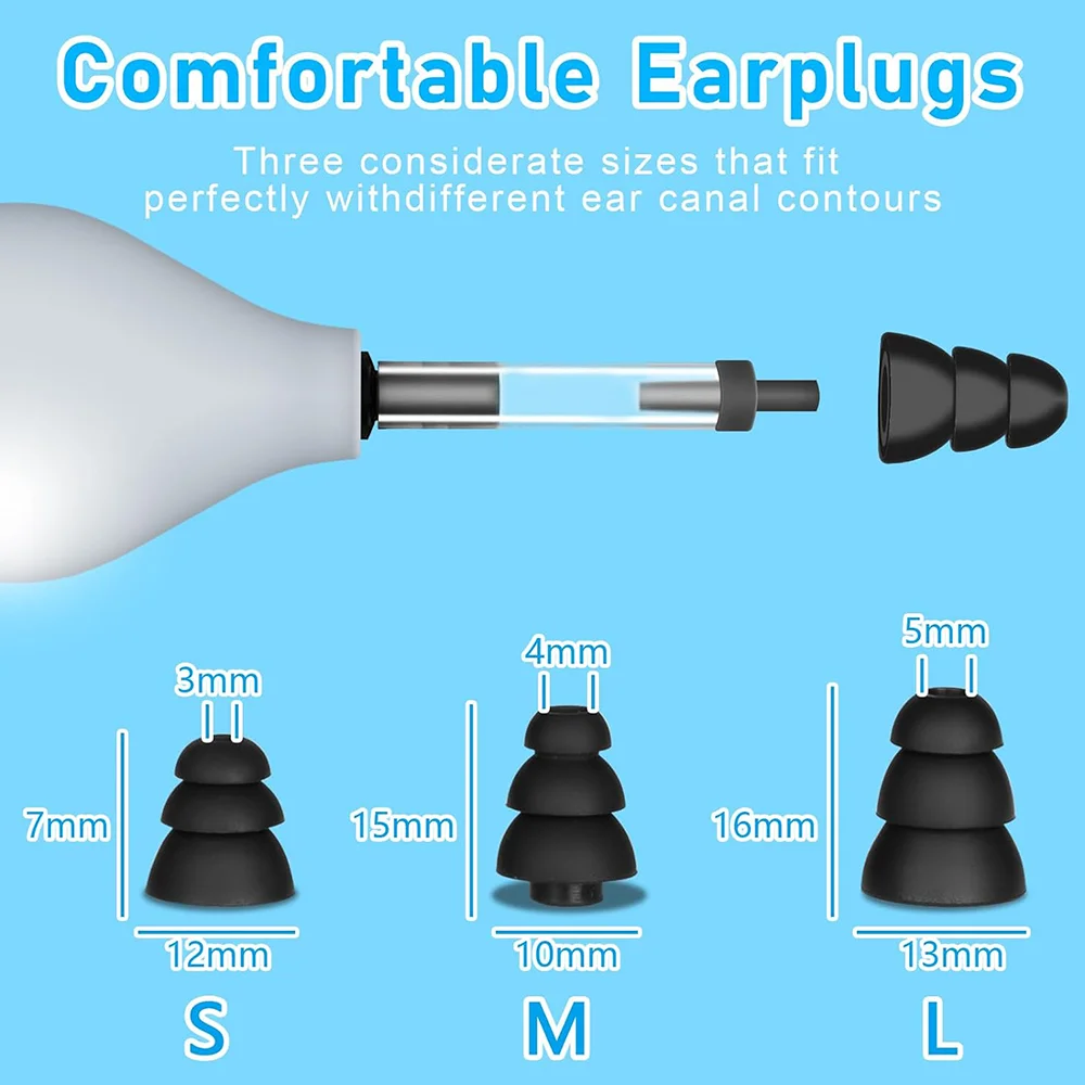 Ear Pain Relief Tool Natural Ear Pressure Relief Device, Ear Pressure Relief Device Reduces Tension with 3 Sizes of Earbuds