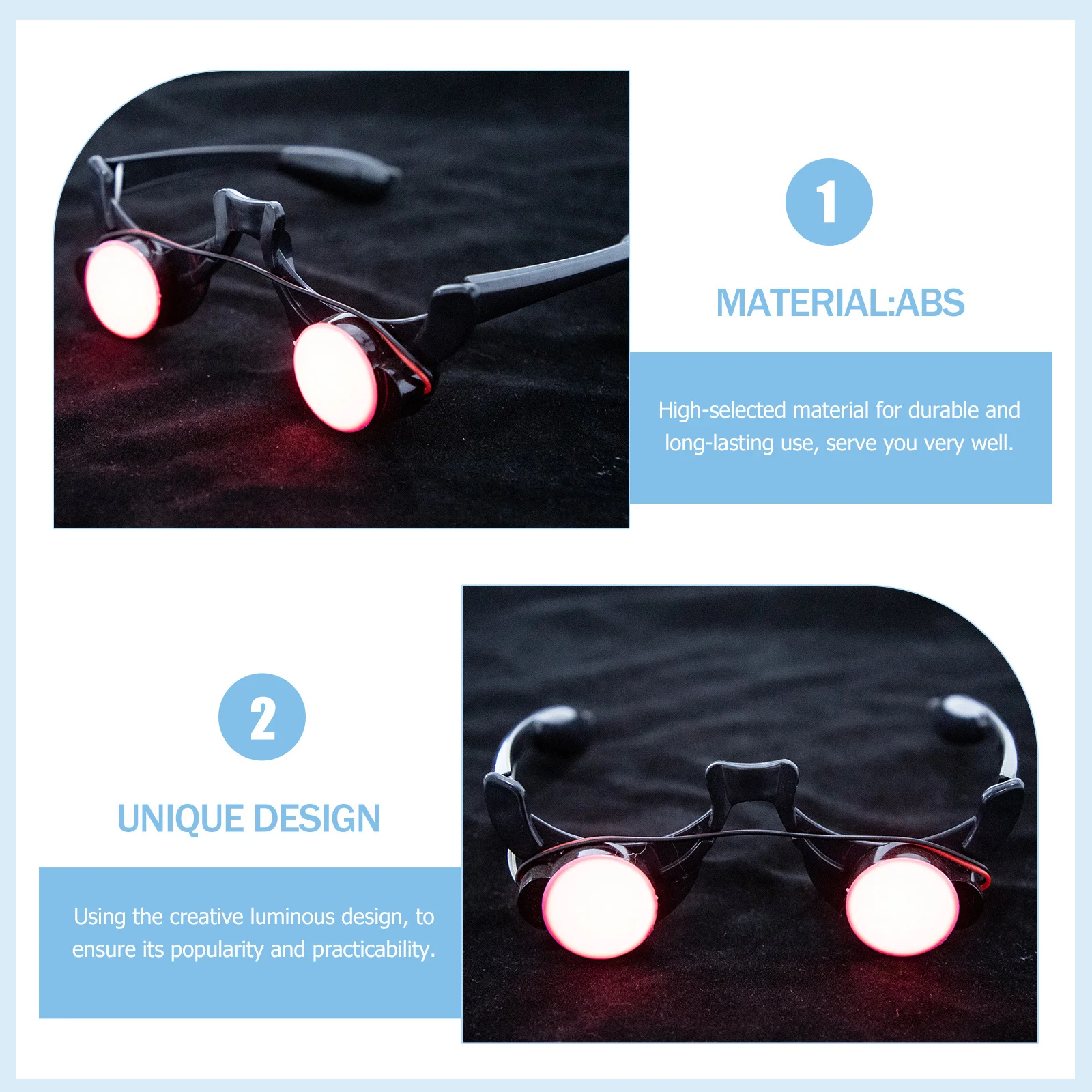 

2pcs Led Glasses Props Glowing Party Eyeglasses Funny Clown Design Plastic Light Up Adults Party Favors Halloween