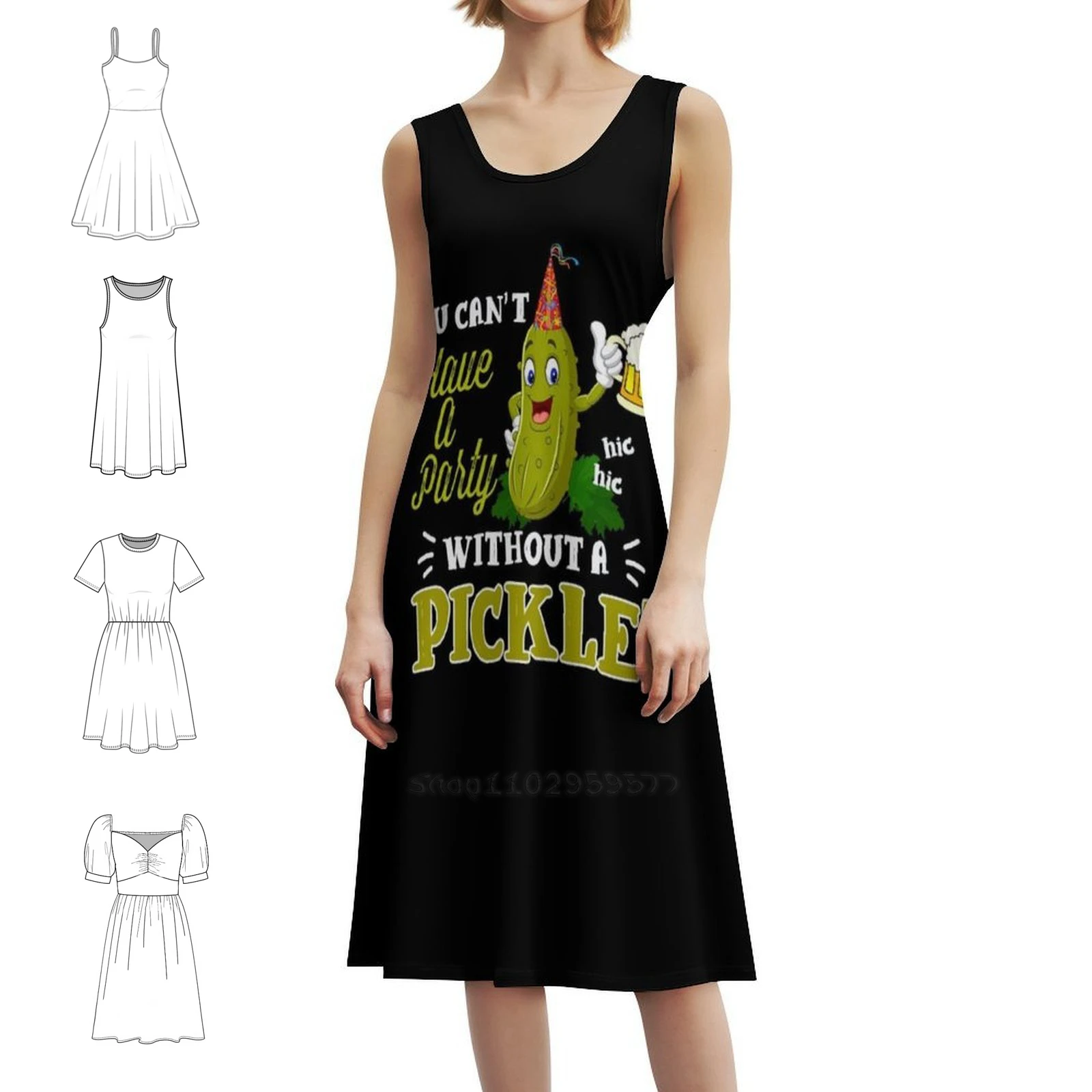 

Вы не можете иметь вечеринку без маринования Повседневное платье в корейском стиле для женщин Простые повседневные офисные женские платья Pickle Pickle