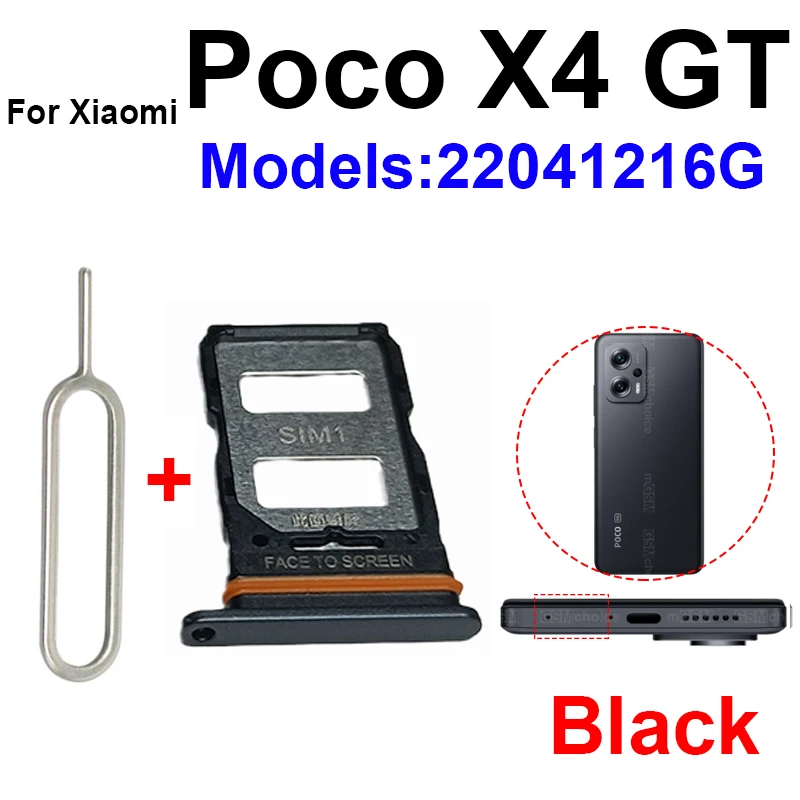 For Xiaomi Poco X4 GT X4 Pro 5G Sim Card Tray SIM Card Slot   Card Reader Holder Replacement Parts