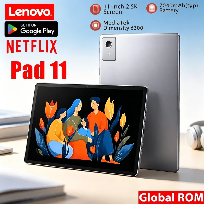 Global ROM Lenovo Xiaoxin Pad 11 2025 WiFi 11" 2.5K Dimensity 6300 7040mAh 128GB/256GB Android Tablet With Google Play