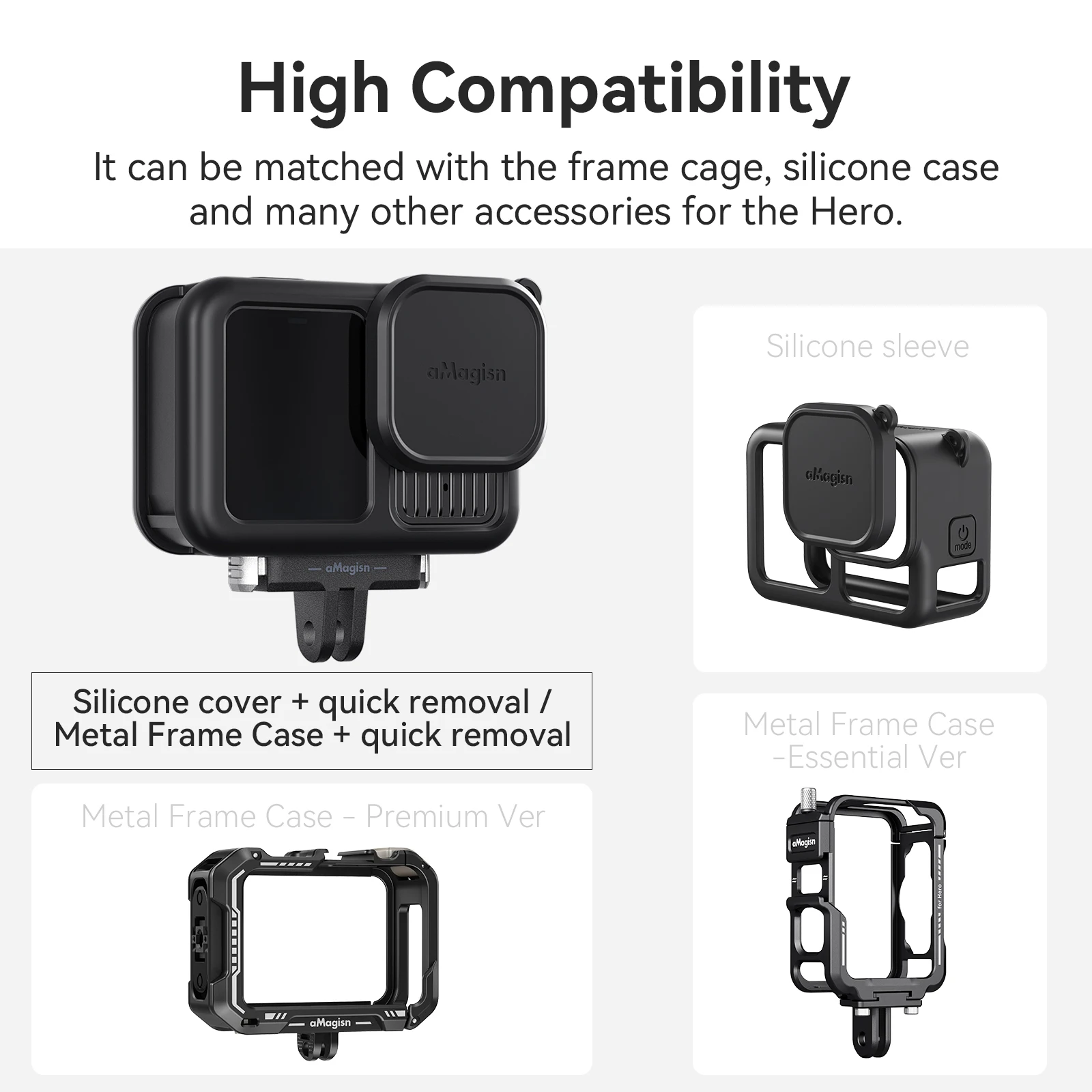 قاعدة مغناطيسية سريعة الإصدار لـ GoPro Hero 13 حامل محول تركيب تمديد بلاستيكي لملحقات Go Pro Hero 13 باللون الأسود
