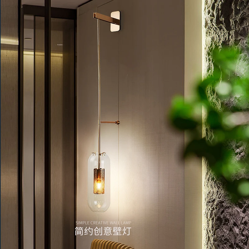 Modern Glass Wall Lamps Fixture Luminaire Sconce Lighting Bedside Living Room Home Decoration Aisel Horridor Bronze Ball Light