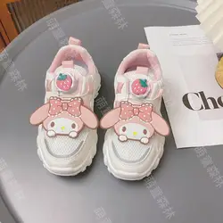 2023 Sanrio Kawaii Kuromi My Melody Children Sneakers High Quality Autumn Cartoon Anime Boys Girls Running Shoes Gift for Kids