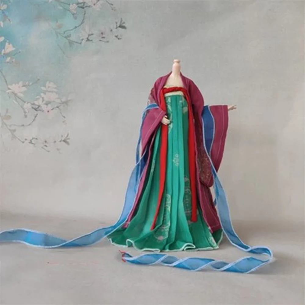 Customize Long Dress 1/6 Female Tradition Hanfu Long Dress Chinese Ancient Anime Clothing Suit for 12inch Action Figure Toys