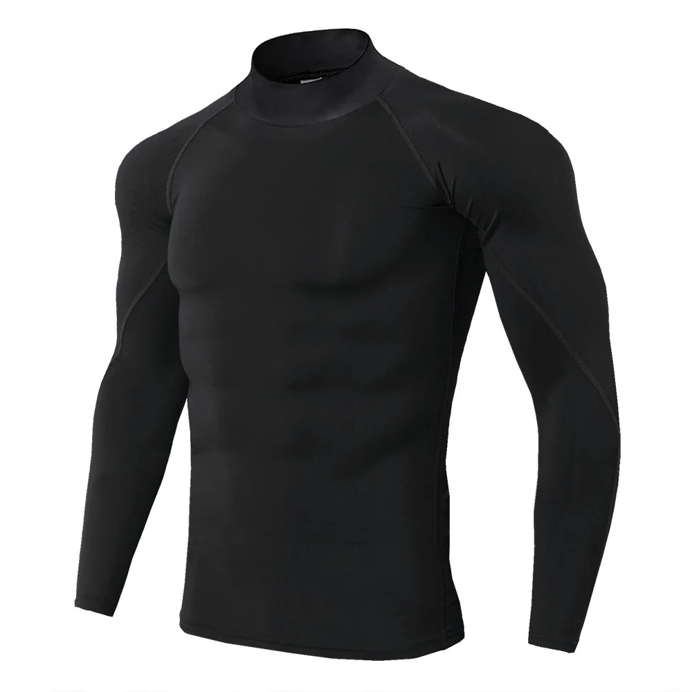 Men Tops Slim Body Fit Shirts Long Sleeves Quick Trainer Underwear