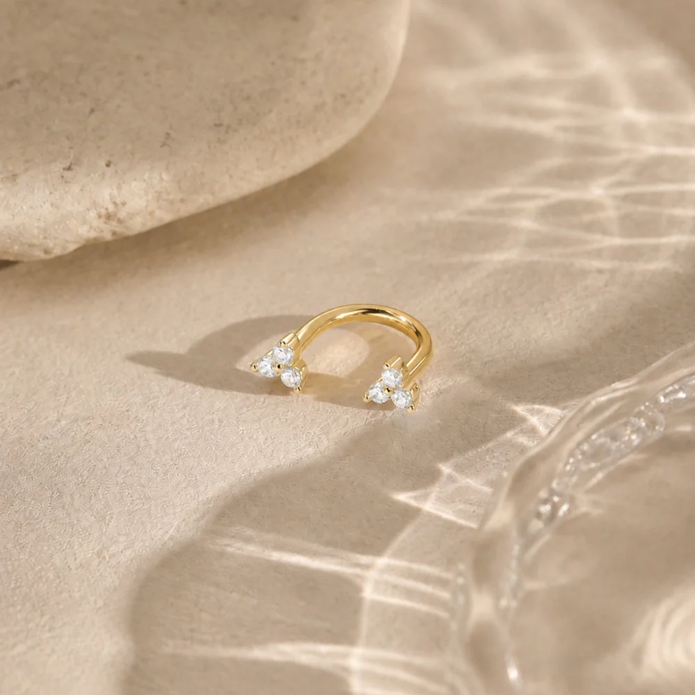 AIDE 925 Sterling Silber Pferdeaugen-Kronen U-förmige Ohrringe für Frauen Knorpelpiercing Ohrknochenring Nasenring Schmuck Geschenke – Detail 10