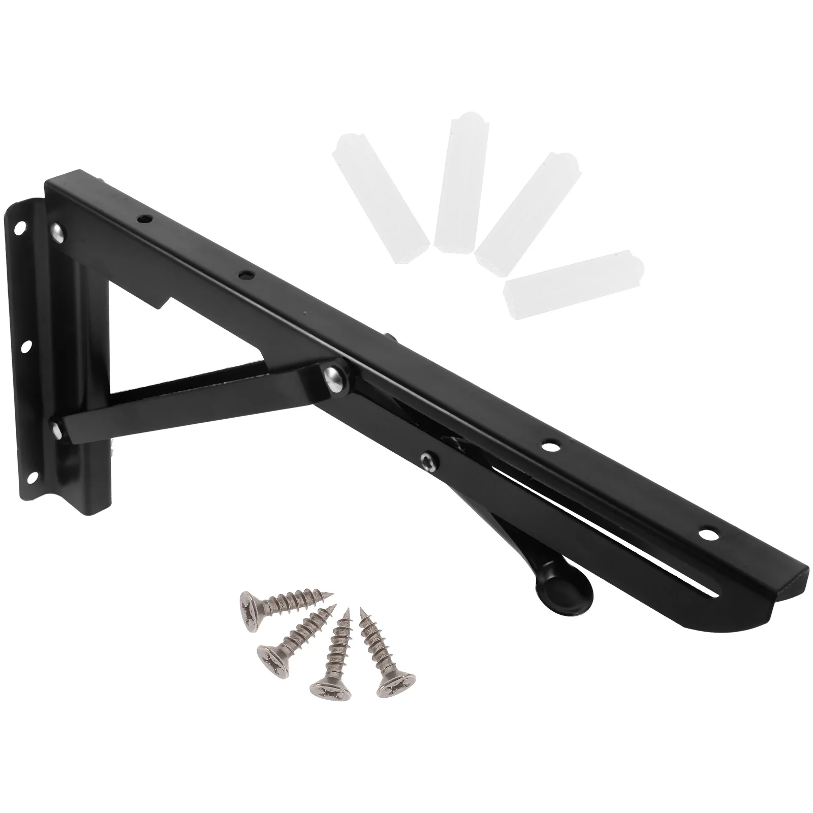 

Heavy Duty Metal Shelf Brackets Triangle St 12 Inch Black Screws Foldable DIY Workbench Wall Mount Storage Display Kitchen
