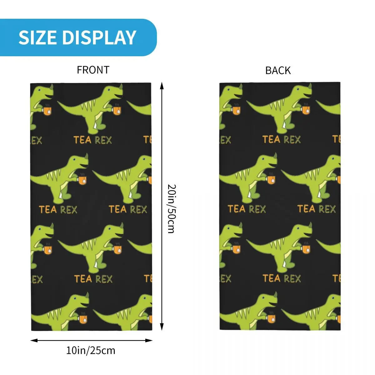 TEA REX 넥 각반 프린트 남녀공용 페이스 마스크 스카프, 따뜻한 머리띠, 하이킹 방풍