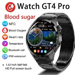 GT4 Pro-reloj inteligente con GPS para hombre y mujer, pulsera con Pantalla AMOLED HD, Bluetooth, llamadas, NFC, resistente al agua IP68, control del azúcar en sangre, novedad de 2024