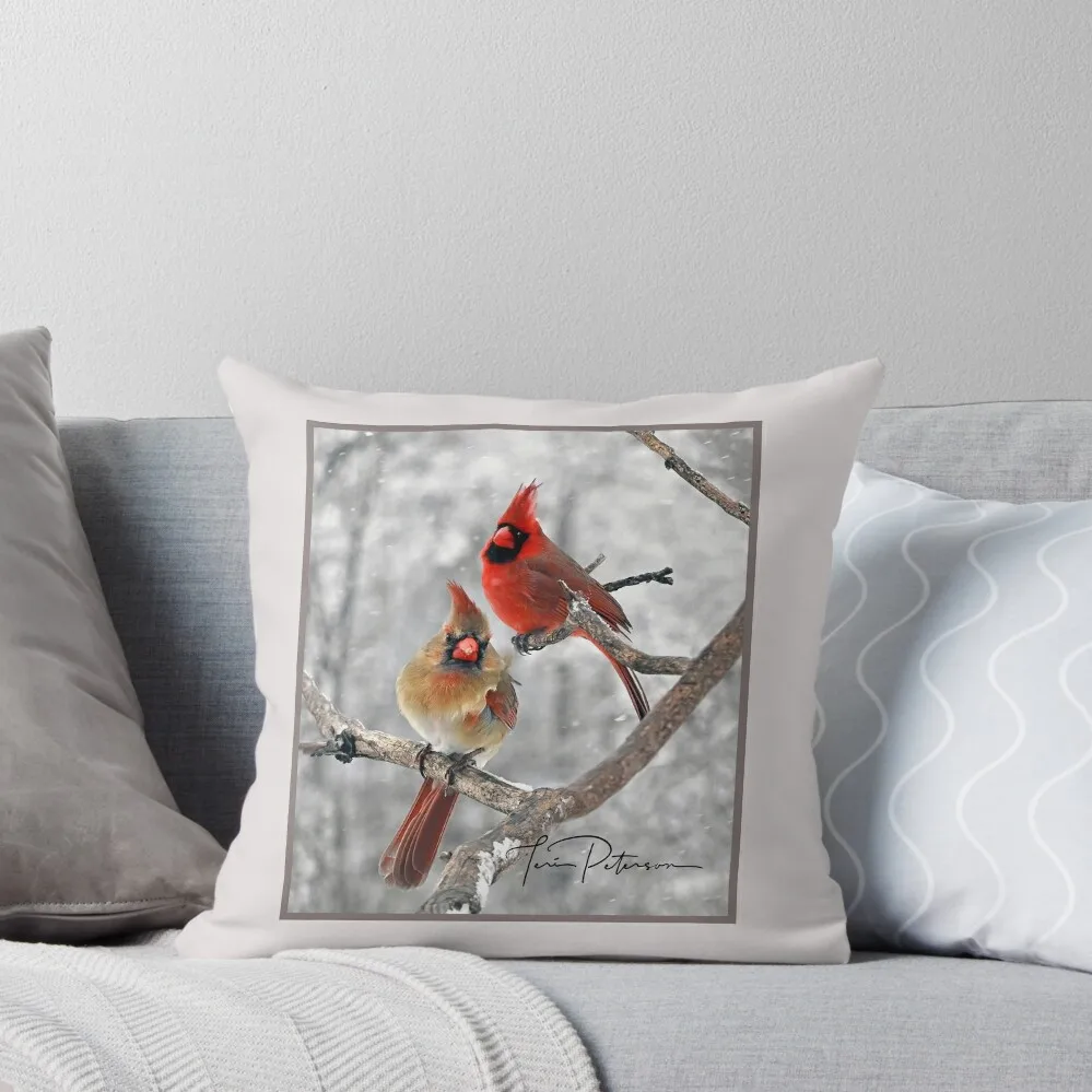 

Red Cardinal Birds Snow Throw Pillow christmas ornaments 2025 Christmas Pillowcase Cusions Cover Christmas Pillow Covers pillow