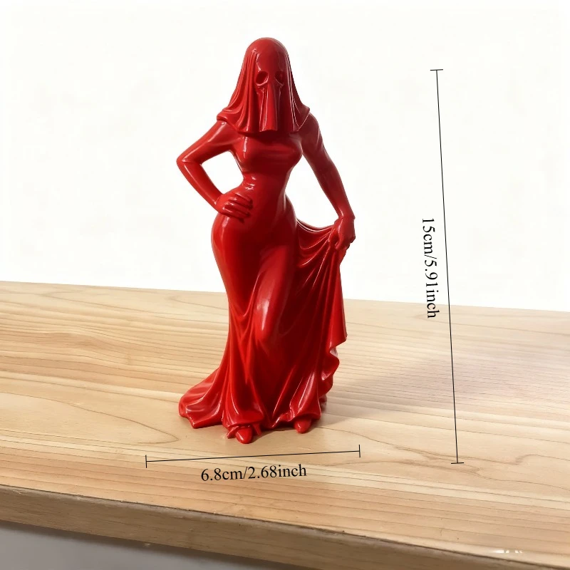 Cute Ghost Girl Figure Holding Skirt Adorable Desk Companion for Home Office, Perfect Gift Shelf Decor,Multiple Colors Available