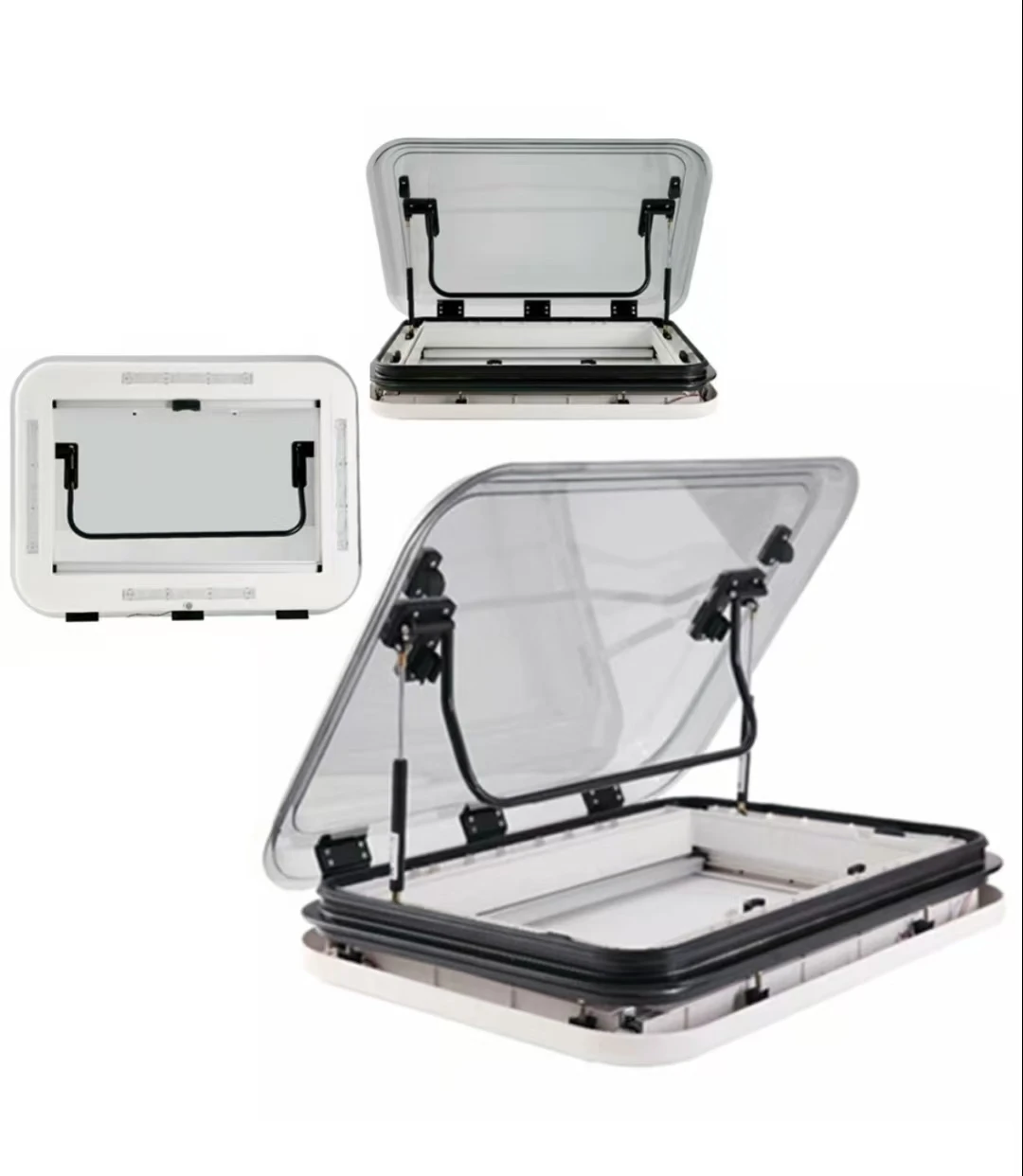 High Quality 800*500mm Cut-Out Size RV Skylight LED Light One Piece-Molded ABS Inner Frame Aluminium For Camping Caravan