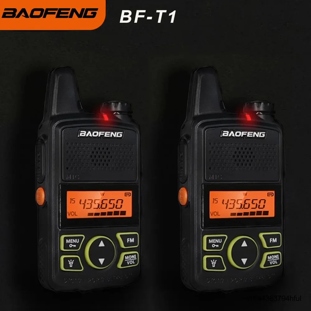 

1-2PCS Mini Walkie-Talkie Baofeng BF-T1 UHF 400-470MHz 1500mAh Portable Two Way Radio Kids Toys Support USB Charging Transceiver