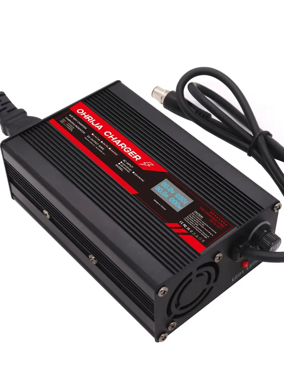 67.2 4A Ładowarka do akumulatorów litowo-jonowych, czarna, z wyświetlaczem LCD, wtyczka europejska, inteligentna ładowarka do akumulatorów 16S 60V do rowerów elektrycznych i skuterów, sprzedaż — 2