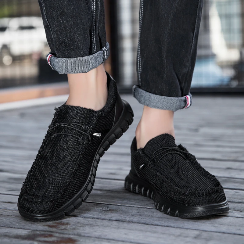 Fujeak antypoślizgowe lekkie mokasyny męskie Casual Sneakers Plus Size wygodne płaskie buty na świeżym powietrzu buty do biegania dla mężczyzn