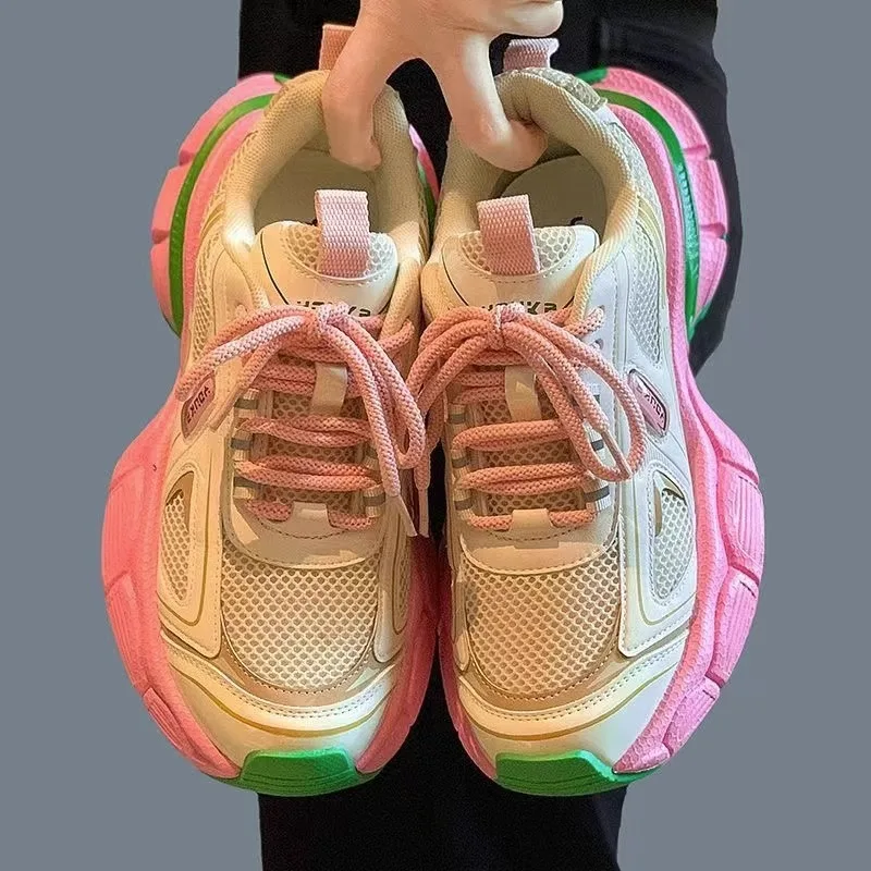 

Women's Casual Chunky Sneakers Woman Breathable Platform Sports Shoes for Women 2024 Spring Autumn Fashion Thick Sole Trainers