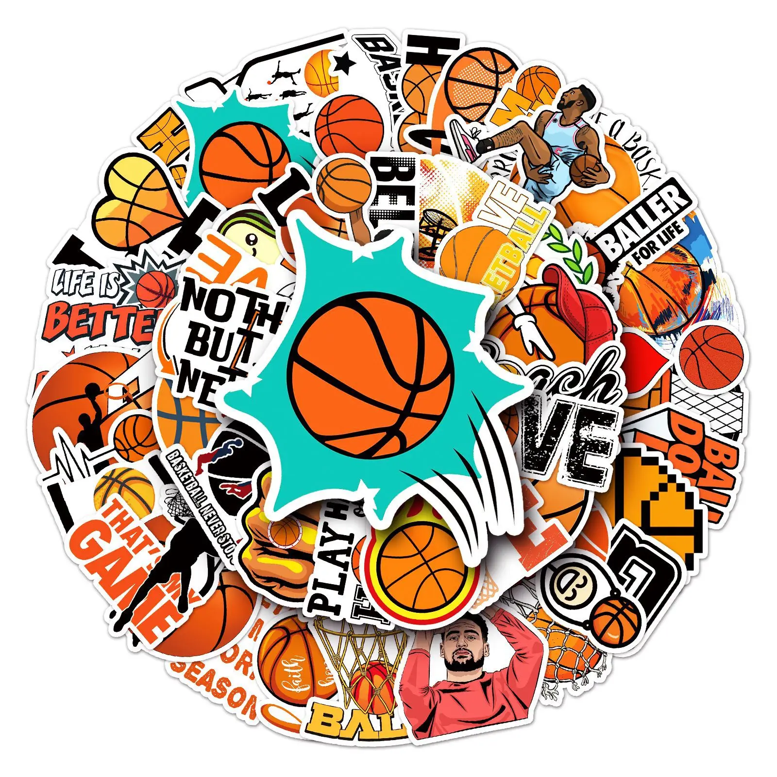 10/30/50PCS Cool Basketball Sports Stickers Classic Graffiti PVC Decals DIY Laptop Phone Luggage Wall Car Sticker Kids Toy Gift