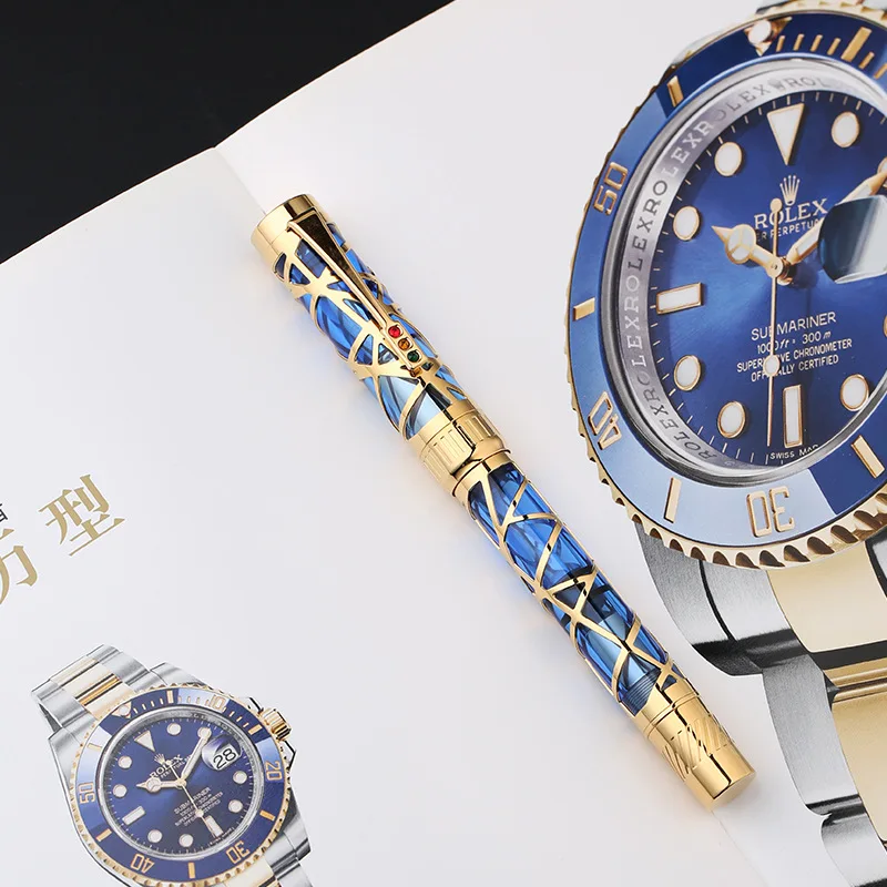 

Роскошная перьевая ручка MAJOHN T6 — полая прозрачная смола, наполнитель поршня | Высококлассный деловой подарок, инструмент для письма чернил