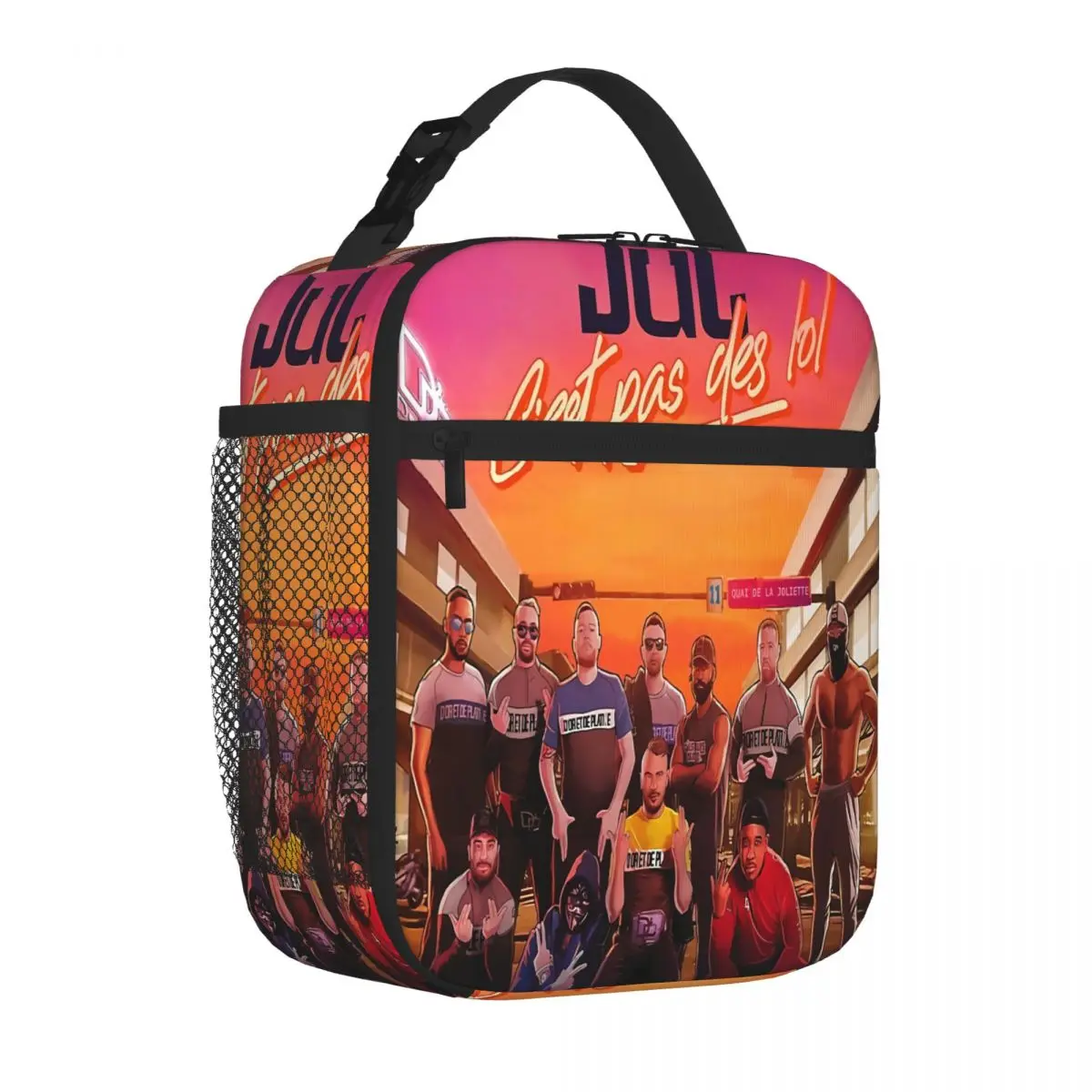 Hot Sale Personnalise Jul Dor Et De Platine Fete Marble Print Sports Lunch Bag Safari Lunch School Lunch Bag