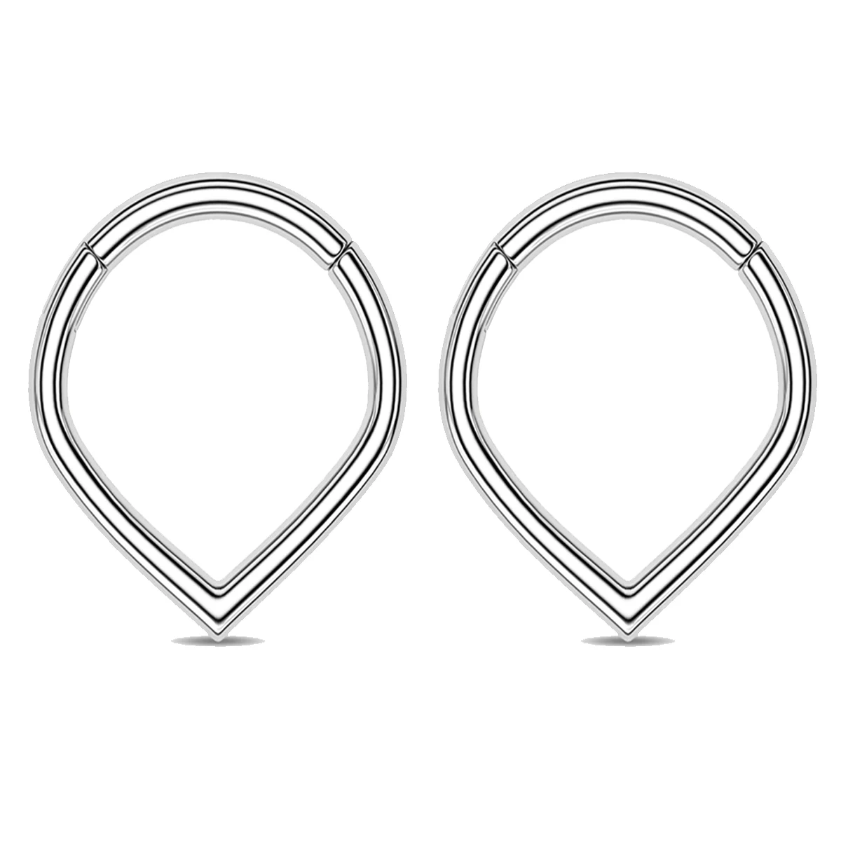 Heart Hinged Nose Ring Hoop in Titanium