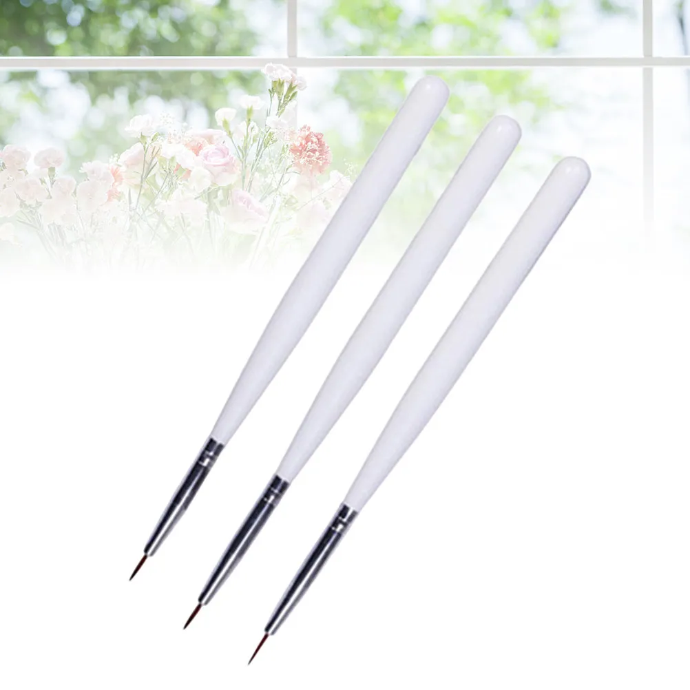 

3pcs Soft Thin Dotting Painting Pen For Nail Art Design Durable Reusable Polish Brush Tool Waterproof Easy Handle