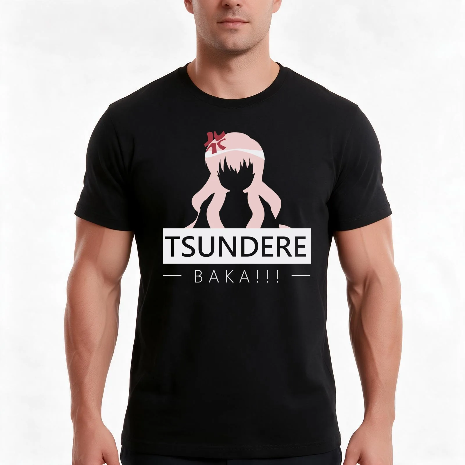 Tsundere Baka!!! T-Shirt Summer Casual Cotton Tee Oversized Streetwear Tops Vintage Graphic Print Loose Fit Short Sleeve