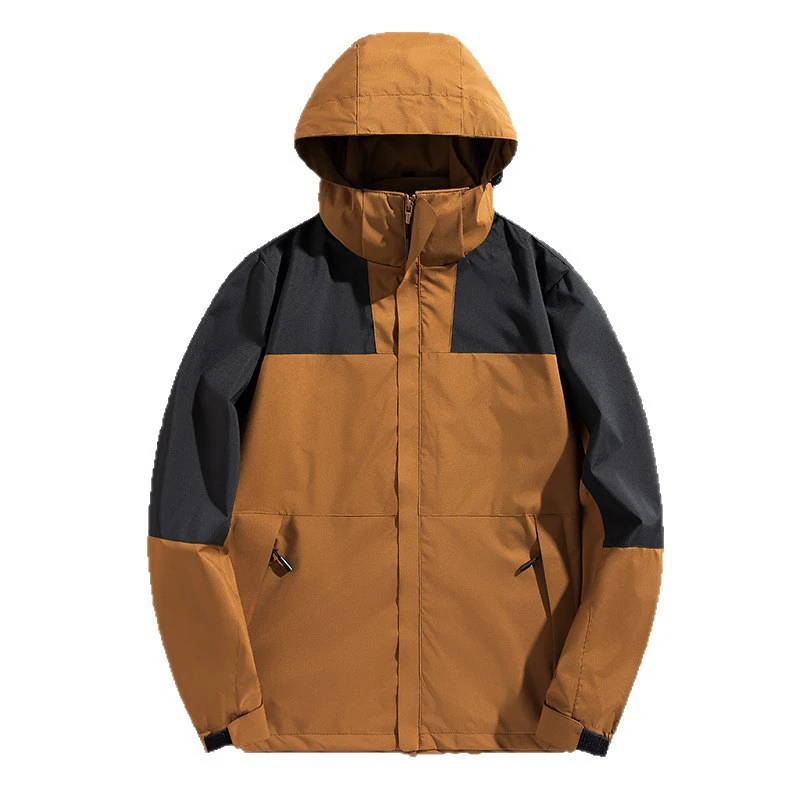 

Spring Autumn Mens Climbing Jackets Outdoor Men Waterproof Windproof Hooded Coats Mens Lightweight Hiking Camping Raincoats 6XL