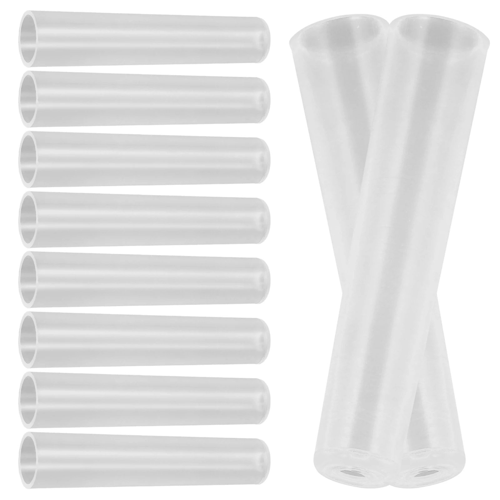 10pcs Cap Extender Clear Toppers Plastic Covers Tip Protector Student Plastic Pencil Cap Accessories Classroom Supplies