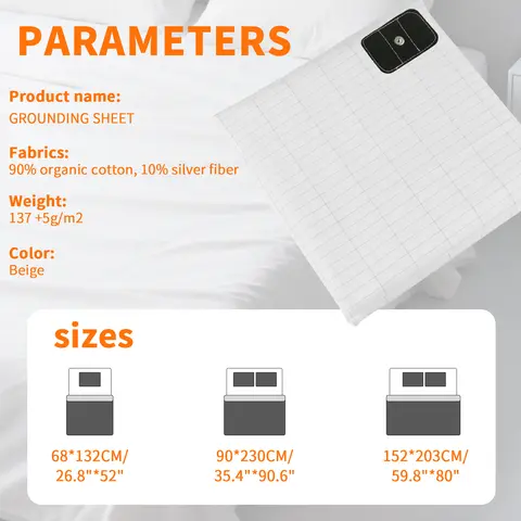 Jordande lakan Jordningsmatta Jordande med 10 % silverfiber och 90 % ekologisk bomull Naturlig välbefinnande Hälsosam jordenergimatta 8 best sales sängunderlägg - №2