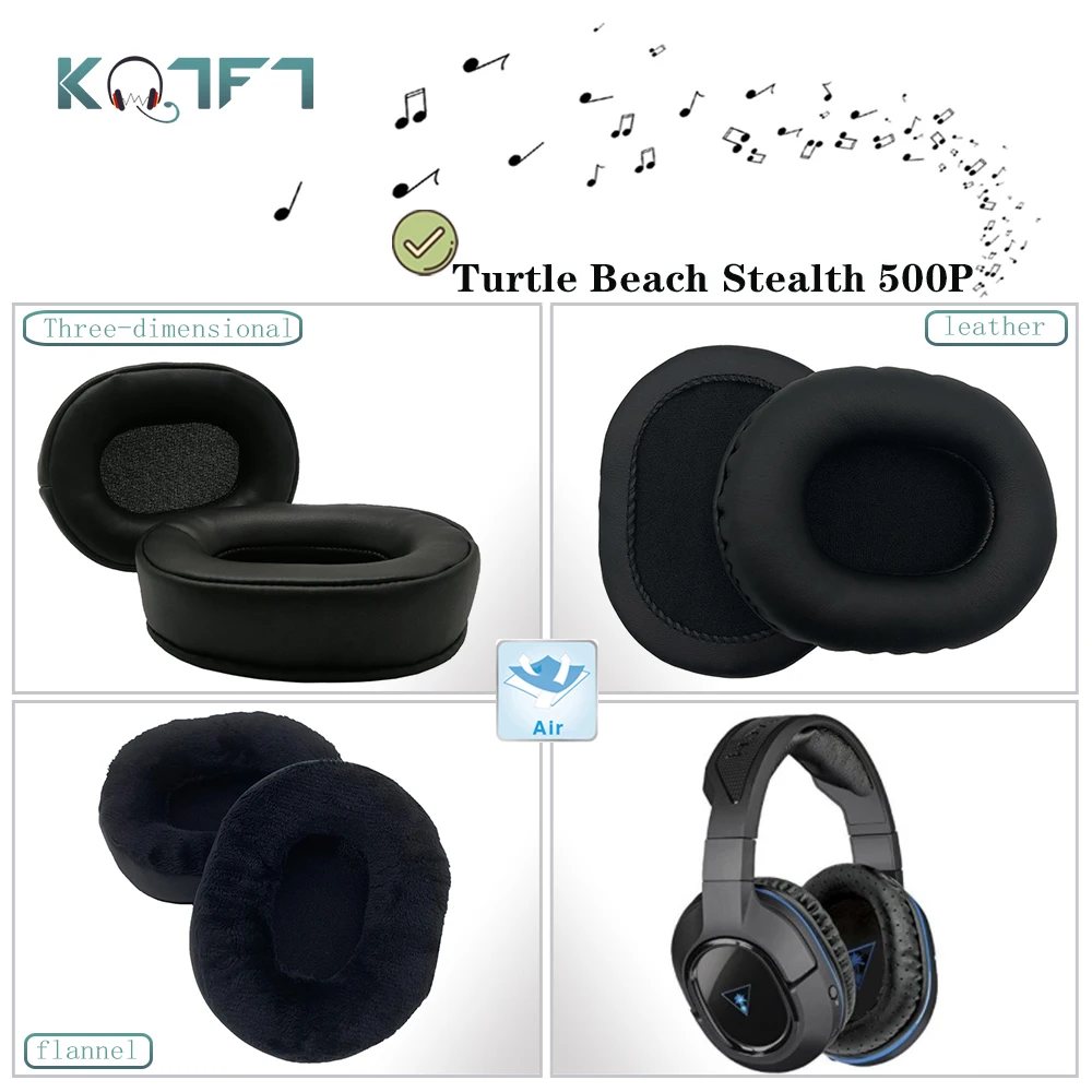 

KQTFT 1 Pair of Velvet leather Replacement EarPads for Turtle Beach Stealth 500P Headset Earmuff Cover Cushion Cups