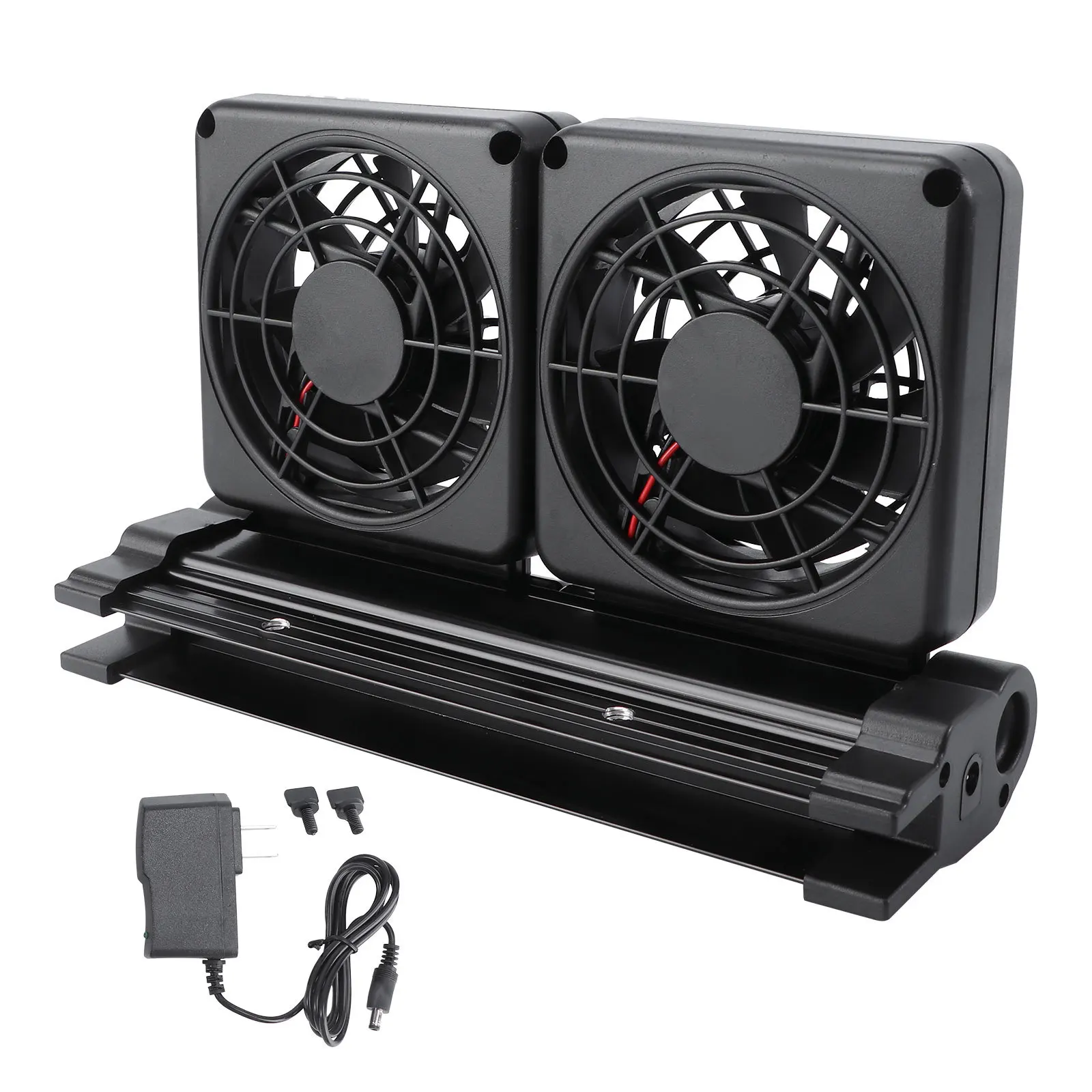 

Mini Cooling Fan For Aquarium Heat Dissipation Adjustable Wind Angle 2 Speeds Temperature Reduction 2-3℃ Black Us Plug