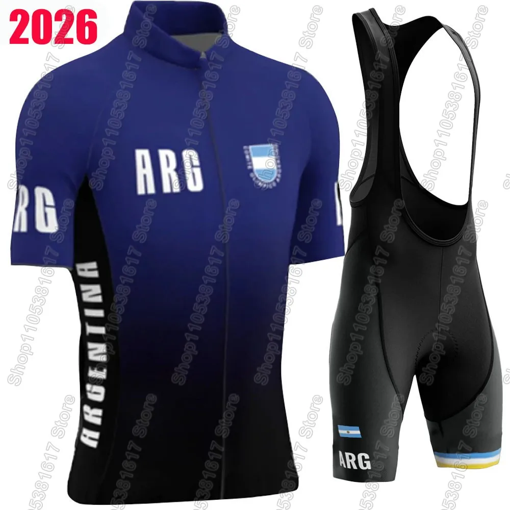 Conjunto de Ropa de Ciclismo de la Selección Argentina 2026, Camiseta de Ciclismo de Carretera, Pantalones Cortos con Tirantes, Ropa de Ciclismo MTB, Maillot