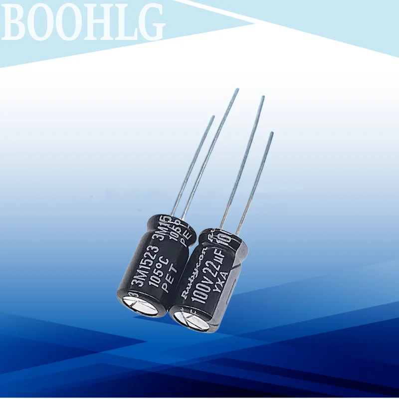10PCS Imported Aluminum Electrolytic Capacitor 100V 22UF 6.3X11 YXJ High Frequency and Long Life