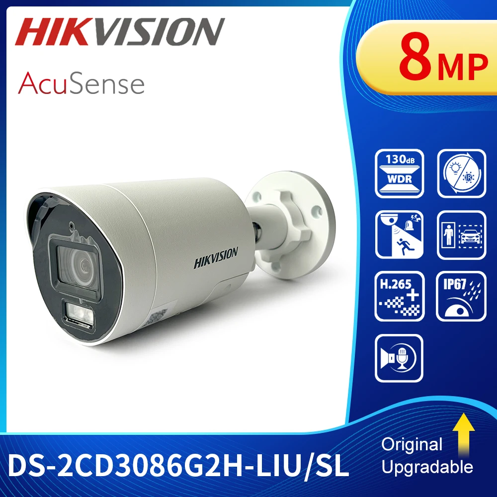 hikvision camera ip dome ds2cd3086g2h liu sl 8mp metal audio bidirecional a prova dagua ip67 camera de seguranca 01