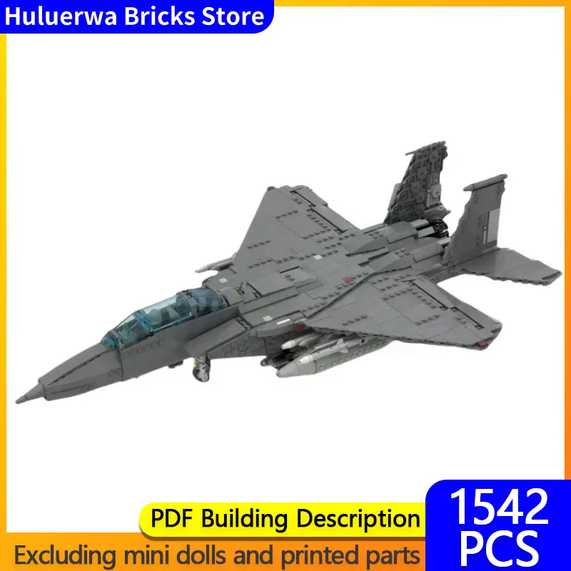 Military Aircraft Model MOC Building Bricks F-15 Eagle Fighter Jet Modular Technology Gifts Holiday Assemble Children Toys Suit