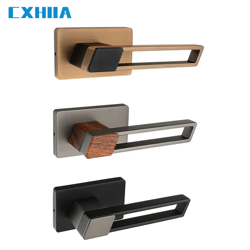 CXHIIA Light Luxury Split Zinc Alloy Home Interior Door Lock Modern Minimalist Silent Mechanical Handle Door Lock