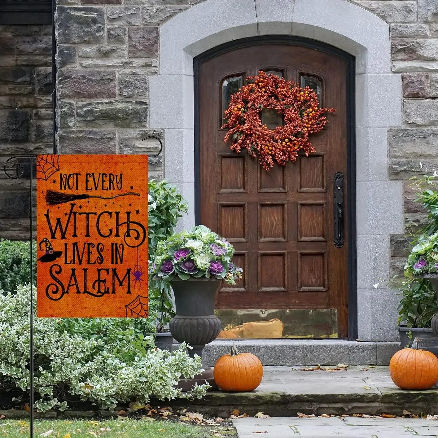 Not Every Witch Lives in Salem Garden Flag Halloween Garden Flag Halloween Decorations Outdoor Decor Spooky Room Decor 12x18in