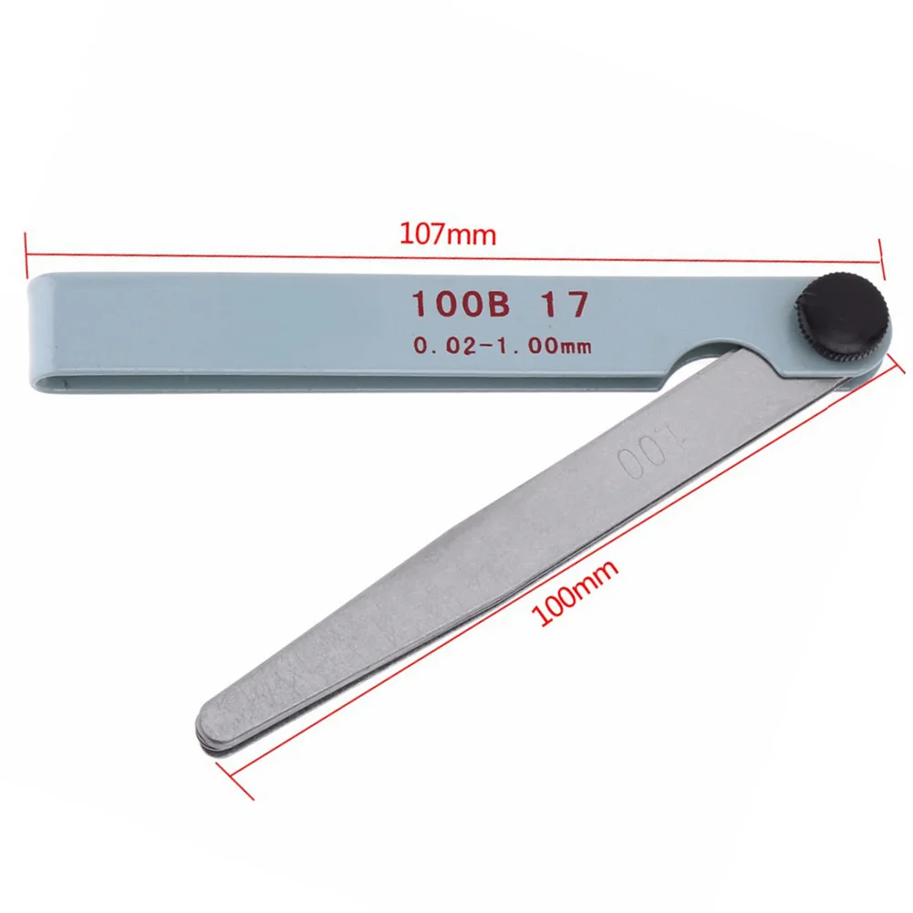 0.02-1mm 17 Blade Metric Feeler Gauge Set Carbon Steel Thickness Gap Measurement Tool For Engine Valve For Clearance Inspection