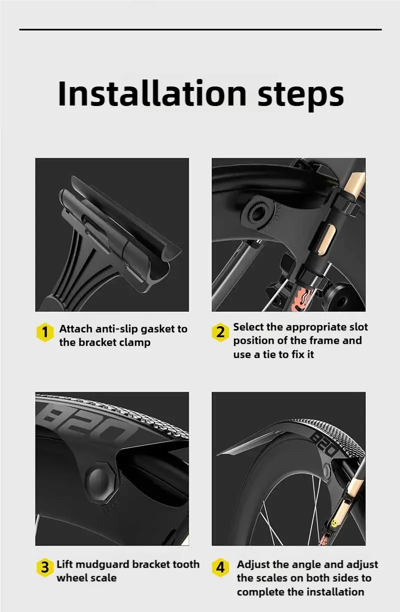 ENLEE Fahrrad Kotflügel Melone Fahrrad Schaber Kies Flacher Griff Schlamm Fliesen Wasser Barriere Einstellbar Erweitern Outdoor Regen Barriere – Detail 16