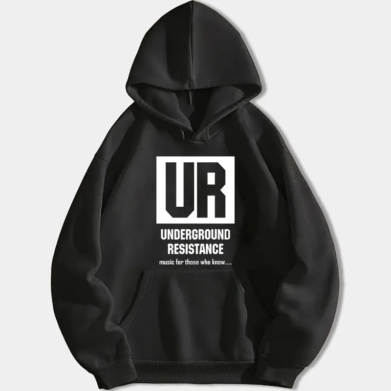 Underground Resistance Detroit Techno Pioneers Jeff Mills Robert Hood Acid House Hoody Autumn Winter Keep Warm Hooded Pullover