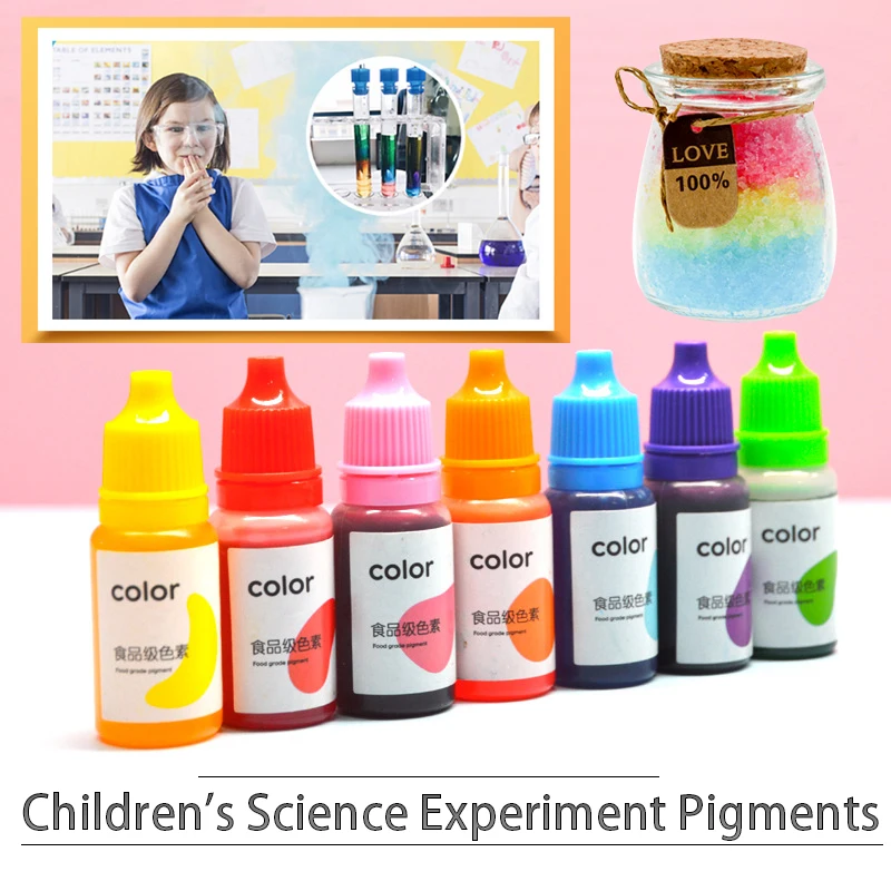 10ml 5color/Set Children\'S Science Experiment Food Grade Pigment Water Oil Plasticine Slime Color Pigment DIY Soap Mold Plaster