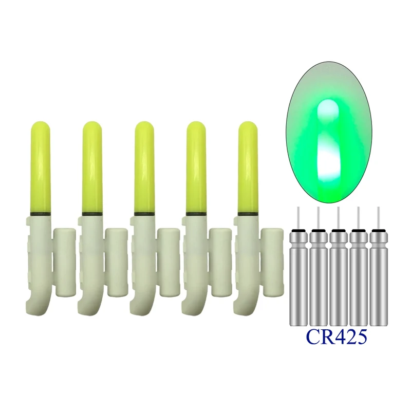 5 sztuk elektryczne światło pałeczka fluorescencyjna + 5 CR425 wodoodporne światło do wędkowania w oceanie elektroniczna pałeczka fluorescencyjna pręt świecąca pałeczka świetlna Tackle — zdjęcie 3