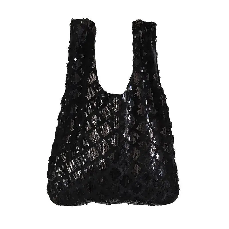 

European / American Fashion Original Diamond Grid Pattern Reflective Sequin Handbag, Personalized Women's Bag For Dinner Parties