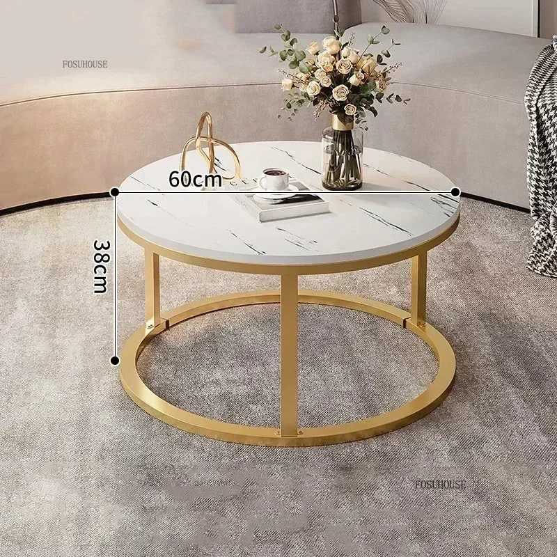 Modern Design Legs Gold Coffee Tables Organizer Marble Pattern Extendable Coffee Table Home Decoration Living Room Furniture f