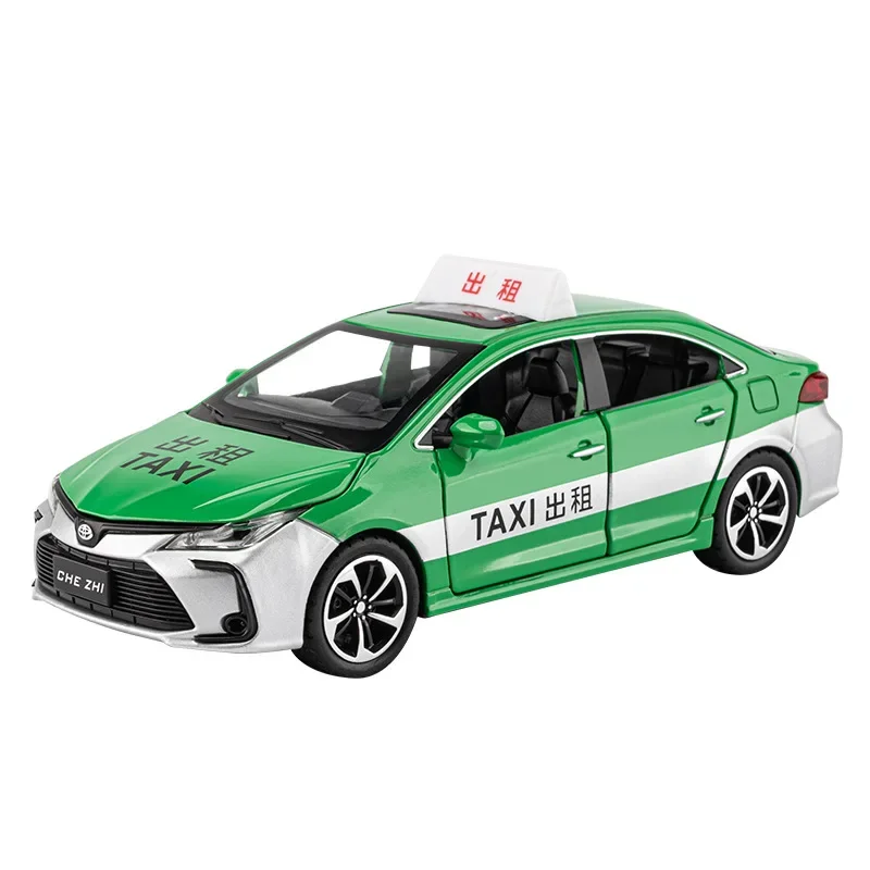 Scale 1:32 Toyota Corolla taxi High Simulation Diecast Metal Alloy Model car Sound Light Pull Back Collection Kids Toy Gifts