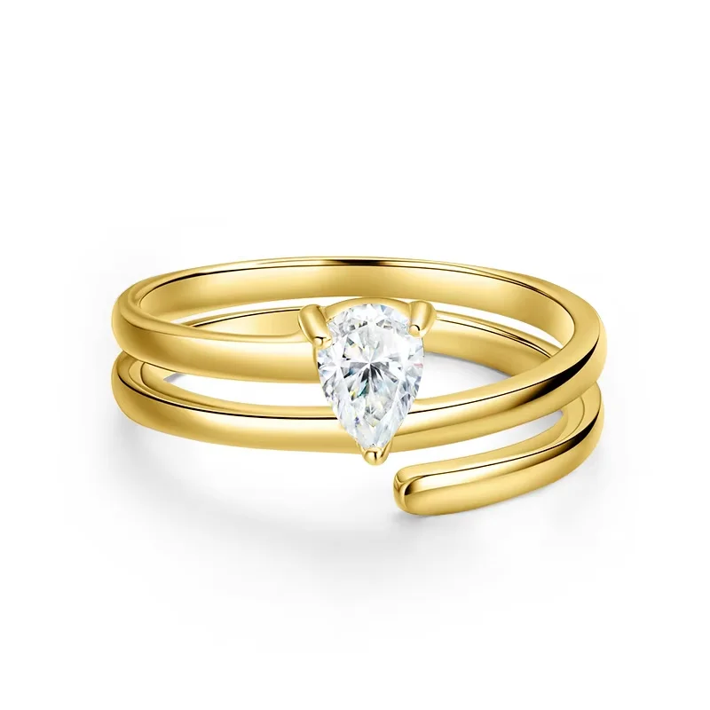 

Certified 0.5CT Real Moissanite Solitaire Rings for Women Sterling Silver 925 Plated 18K Lab Daimond Female Tail Ring