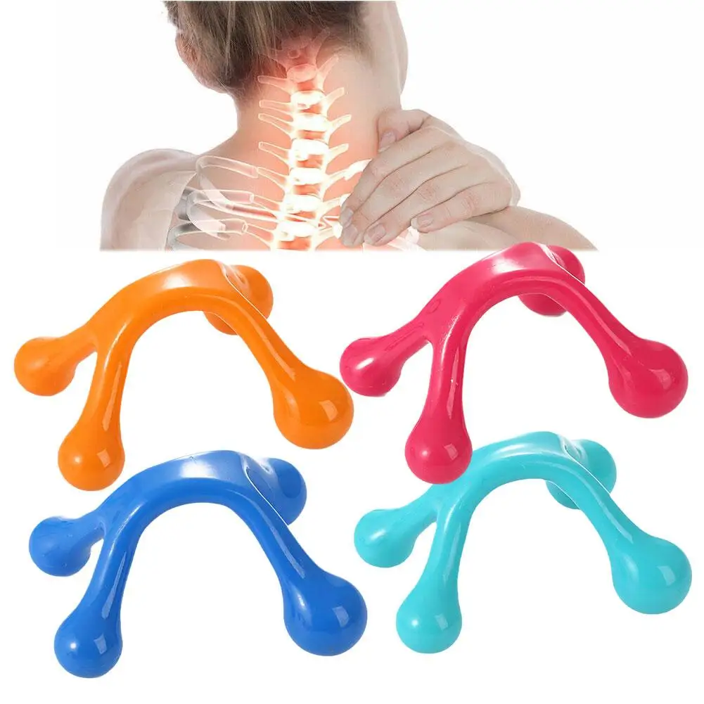 Outil de massage à quatre points, mini outil de massage manuel portable pour le dos, le cou et les bras, masseur lancé, outil de massage complet du corps, E0q9